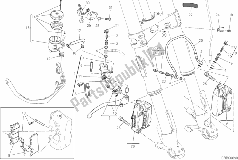Todas las partes para Sistema De Freno Delantero de Ducati Multistrada 950 S SW 2019